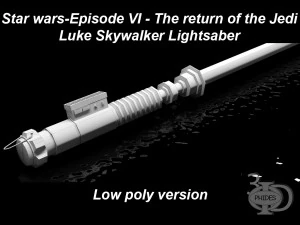 luke lightsaber low poly 3D Model