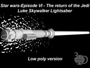 luke lightsaber low poly 3D Model