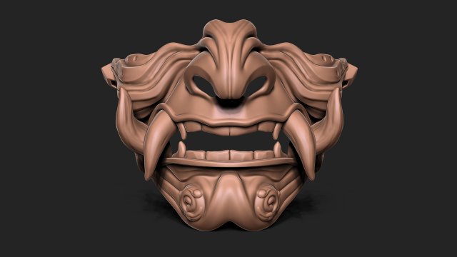Traditional Japanese Mask Model do druku 3D .c4d .max .obj .3ds .fbx .stl .blend