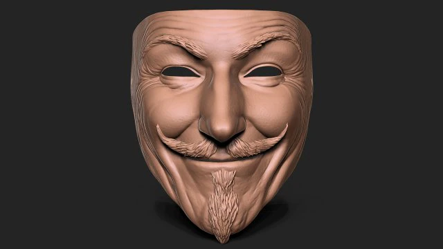 Vendetta Mask 3D Print Model .c4d .max .obj .3ds .fbx .stl .blend 