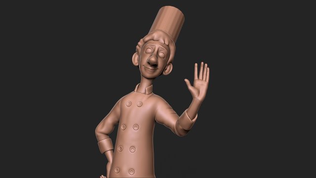 RATATOUILLE CHEF Modelo de impresión 3D .c4d .max .obj .3ds .fbx .stl .blend 