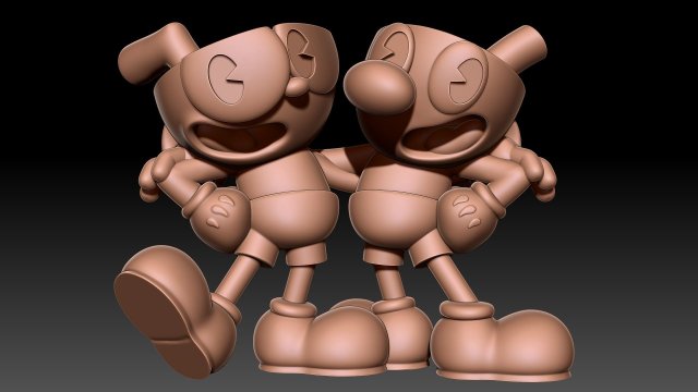 Cuphead Mugman Modello di stampa 3D .c4d .max .obj .3ds .fbx .stl .blend 