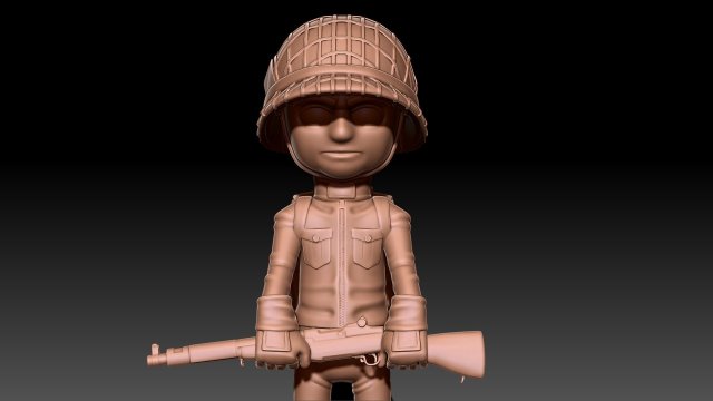 SOLDIER WWII USA 3D 프린트 모델 .c4d .max .obj .3ds .fbx .stl .blend 