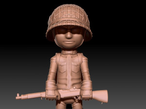 SOLDIER WWII USA 3D-Druckmodell