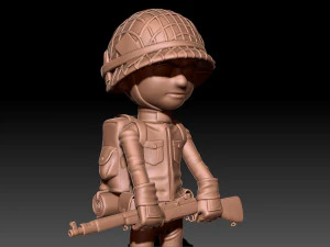 SOLDIER WWII USA 3D Print Model