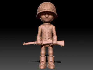 SOLDIER WWII USA 3D Print Model