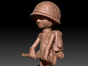SOLDIER WWII USA 3D Print Model