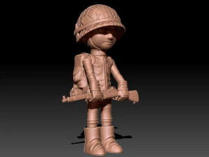 SOLDIER WWII USA 3D Print Model