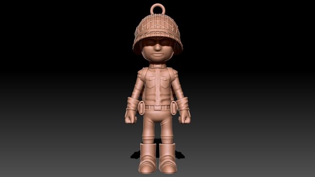 SOLDIER WWII USA keychain Model Cetak 3D .c4d .max .obj .3ds .fbx .stl .blend 