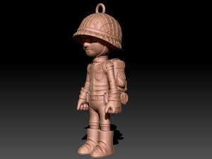SOLDIER WWII USA keychain Model Cetak 3D