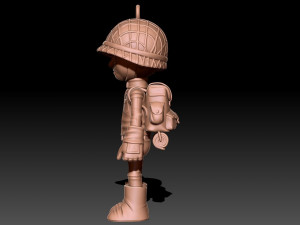 SOLDIER WWII USA keychain Model Cetak 3D