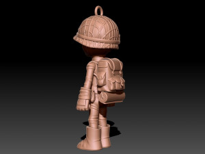 SOLDIER WWII USA keychain Model Cetak 3D