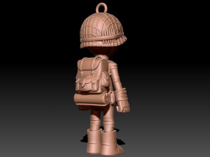SOLDIER WWII USA keychain Model Cetak 3D