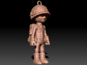 SOLDIER WWII USA keychain Model Cetak 3D