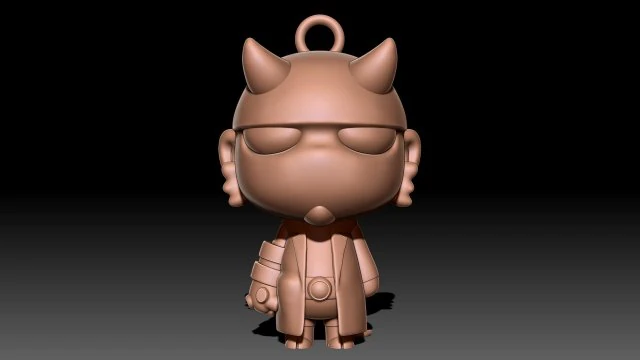 Hellboy keychain 3D Print Model .c4d .max .obj .3ds .fbx .stl .blend