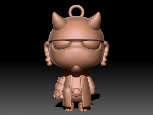 Hellboy keychain 3D-Druckmodell