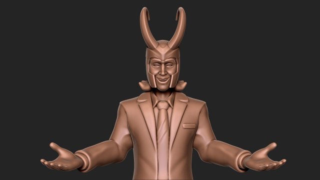 LOKI AVENGERS MCU TOM HIDDLESTON STATUE 3D Print Model .c4d .max .obj .3ds .fbx .stl .blend 