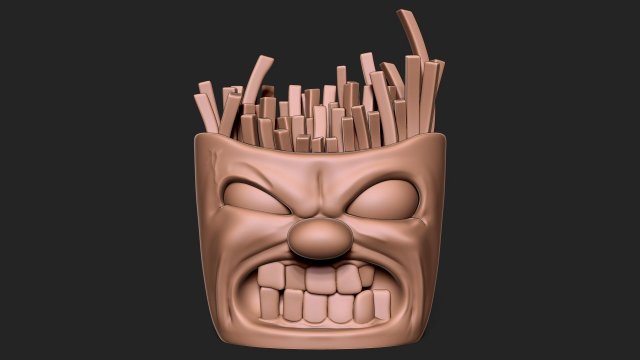 Angry french fries 3D-Druckmodell .c4d .max .obj .3ds .fbx .stl .blend 