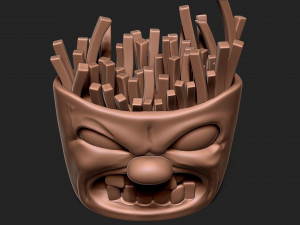 Angry french fries 3D-Druckmodell