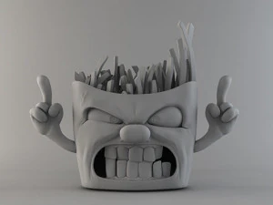 Angry french fries 3D Print Model