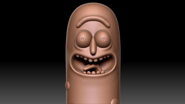 Pickle Rick 3D Принт Модель .c4d .max .obj .3ds .fbx .stl .blend 