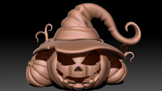 Halloween Pumpkin 3D Print Model .c4d .max .obj .3ds .fbx .stl .blend