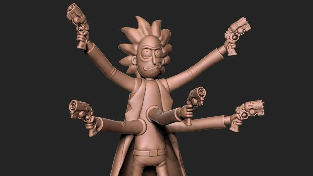 Rick and Morty 3D Print Model .c4d .max .obj .3ds .fbx .stl .blend