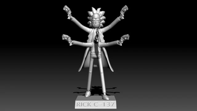 Rick Sanchez - Rick and Morty 3D Print Model .c4d .max .obj .3ds .fbx .stl .blend 