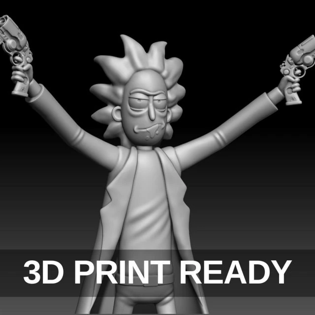 Rick Sanchez - Rick and Morty 3D Print Model .c4d .max .obj .3ds .fbx .stl .blend