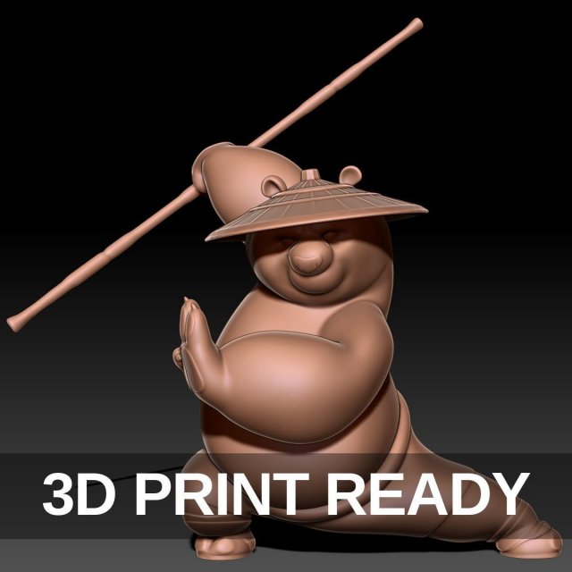 Kung Fu Panda Po 3D Baskı Modeli .c4d .max .obj .3ds .fbx .stl .blend 