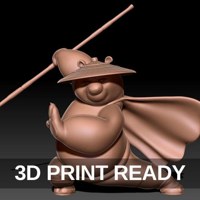 Kung Fu Panda Po 3D Print Model .c4d .max .obj .3ds .fbx .stl .blend 