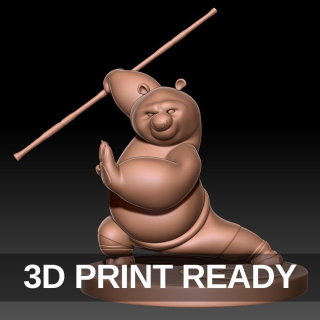 Kung Fu Panda Po 3D-Druckmodell .c4d .max .obj .3ds .fbx .stl .blend 