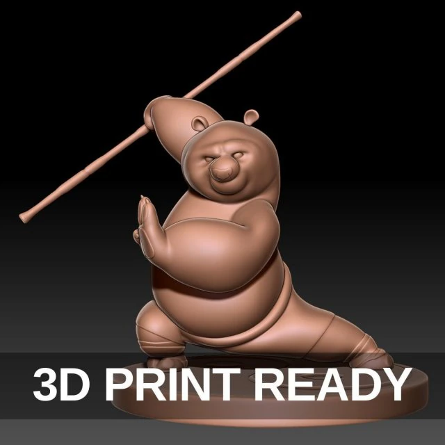 Kung Fu Panda Po 3D Print Model .c4d .max .obj .3ds .fbx .stl .blend 