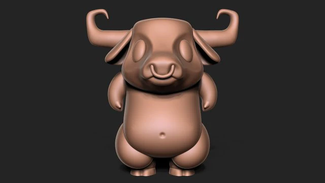 화난 황소 3D 프린트 모델 .c4d .max .obj .3ds .fbx .stl .blend 