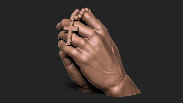 Praying Hands 3D Print Model .c4d .max .obj .3ds .fbx .stl .blend 
