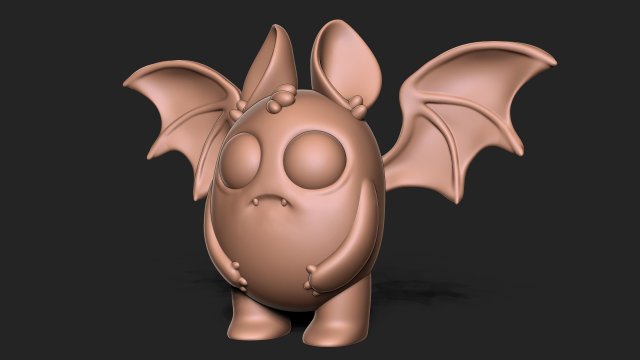 Cartoon Bat 3D Baskı Modeli .c4d .max .obj .3ds .fbx .stl .blend 
