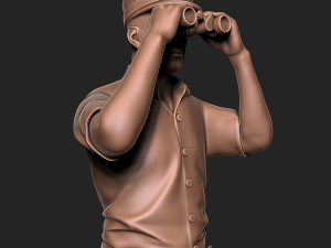 Captain man with binoculars 3D-Druckmodell