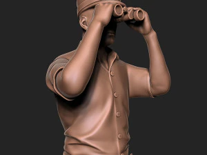 Captain man with binoculars 3D Print Model