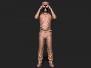 Captain man with binoculars 3D Print Model