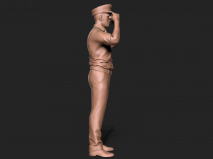 Captain man with binoculars 3D Print Model