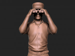 Captain man with binoculars 3D Print Model