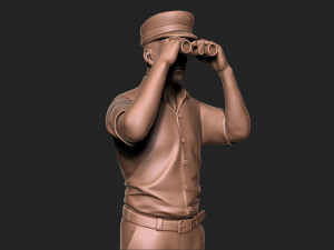 Captain man with binoculars 3D Print Model