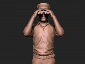 Captain man with binoculars 3D Print Model