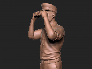 Captain man with binoculars 3D Print Model