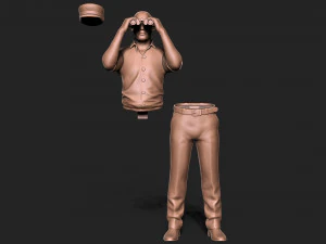 Captain man with binoculars 3D Print Model