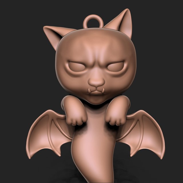Halloween Vampire Cat 3D-Druckmodell .c4d .max .obj .3ds .fbx .stl .blend 