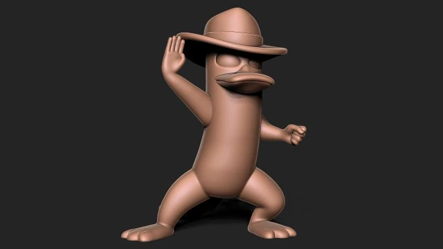 Perry the Platypus 3D Print Model .c4d .max .obj .3ds .fbx .stl .blend 