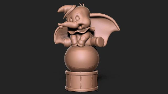 Dumbo with drum 3D Print Model .c4d .max .obj .3ds .fbx .stl .blend 