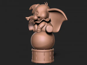 Dumbo with drum 3D Print Model