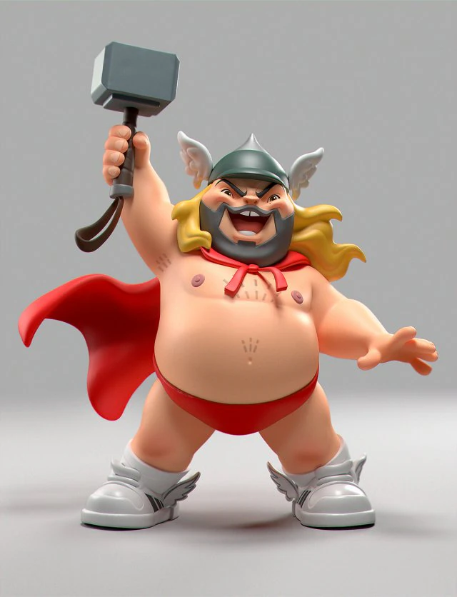 Fat Thor 3D Print Model .c4d .max .obj .3ds .fbx .stl .blend 